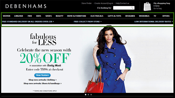 Debenhams Free Delivery Discount...